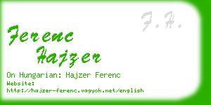ferenc hajzer business card